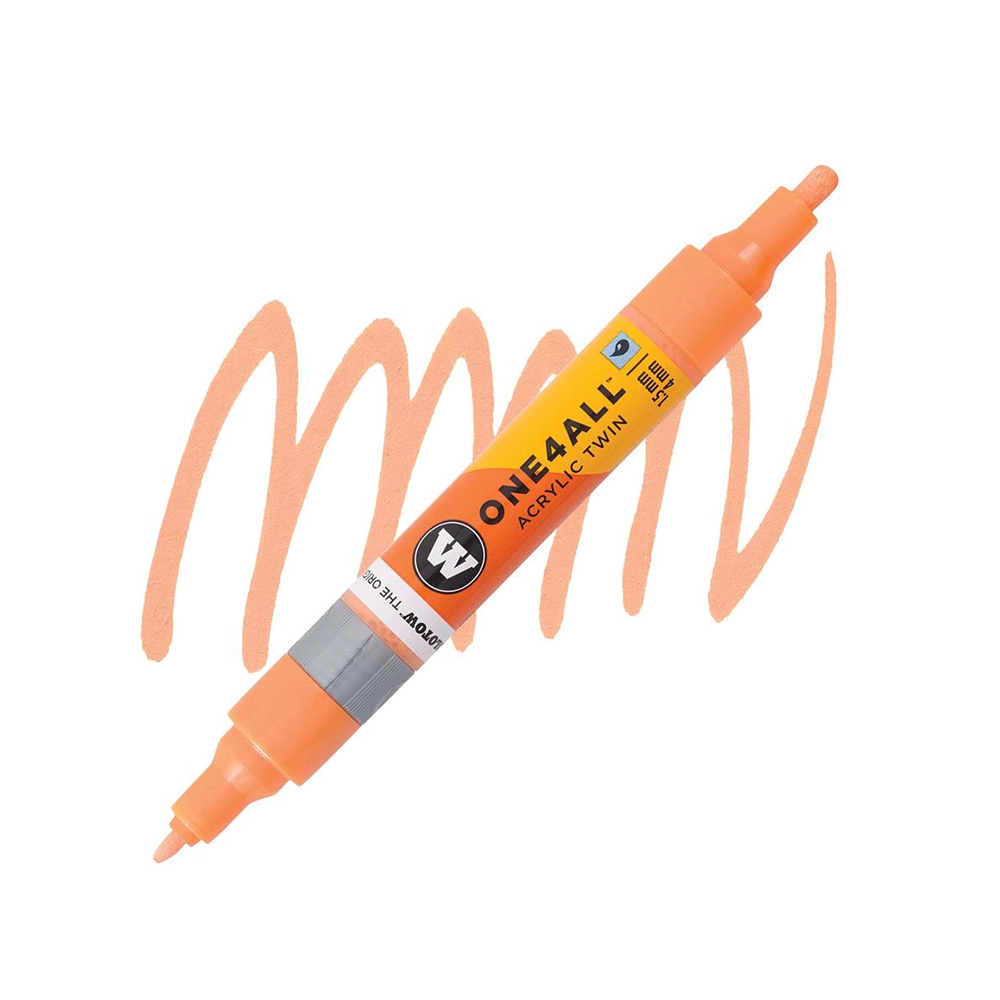 Molotow ONE4ALL Acryl Twin двустранен акрилен маркер, 1,5 + 4 мм, прасковено пастелен
